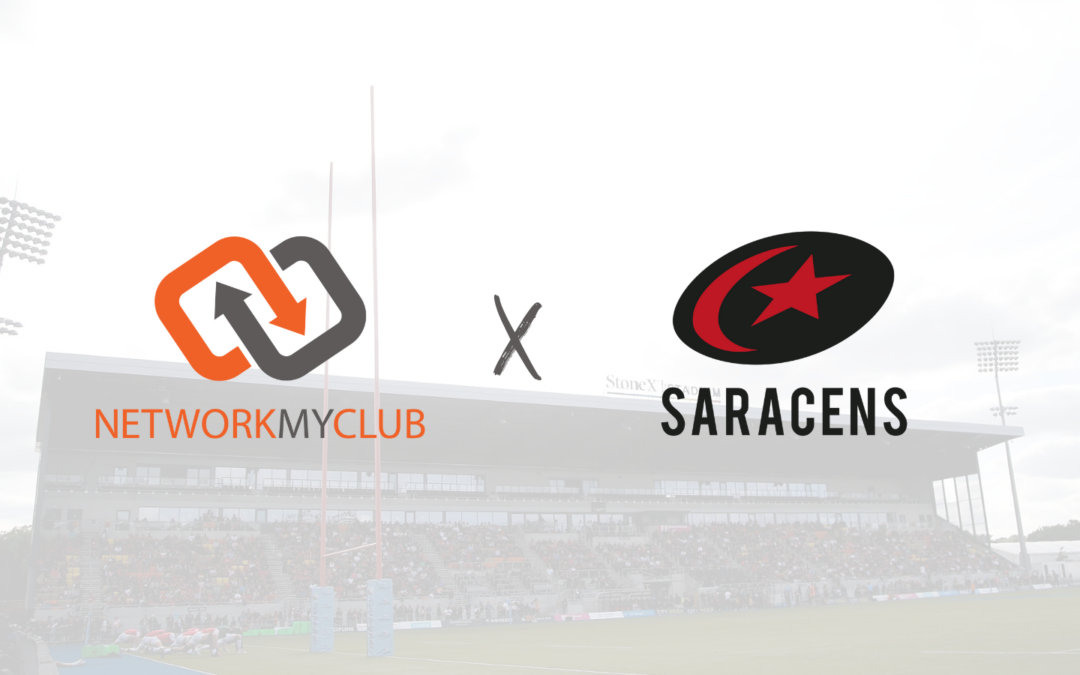 Network My Club logo and Saracens rugby logo